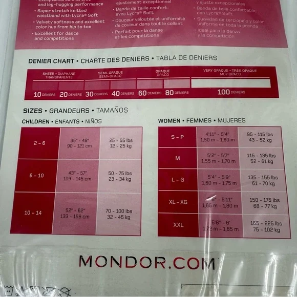 Mondor Ultra Soft Performance Dance Tights 319 E6 Ballerina Women's S 40 Denier - Picture 8 of 10